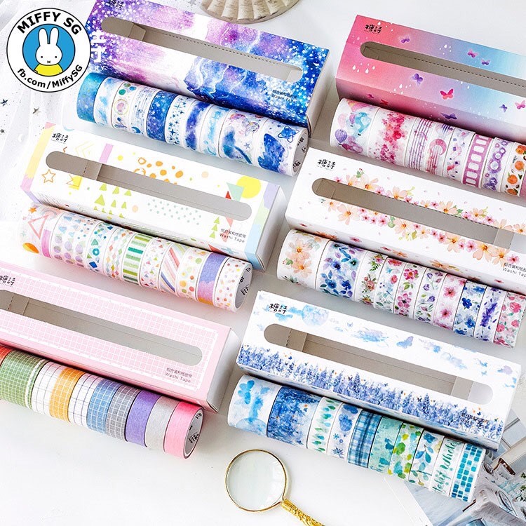 HCM]Set 10 cuộn Washi tape CHỦ ĐỀ COLOR JOURNAL 