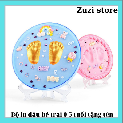 ( Tặng tên) Bộ in dấu vân tay vân chân cho bé kèm đẩy đủ phụ kiện