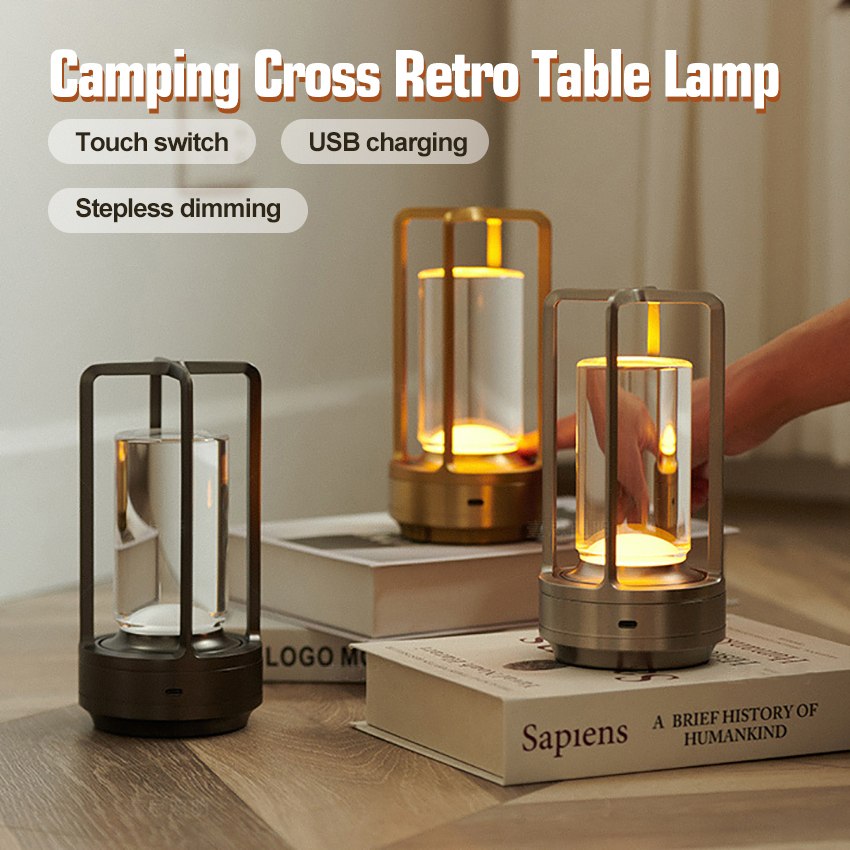 Qoegbroa 2200mAh Metal Touch Platform Light 3 Color Living Room Bedroom Hotel Restaurant Atmosphere Light