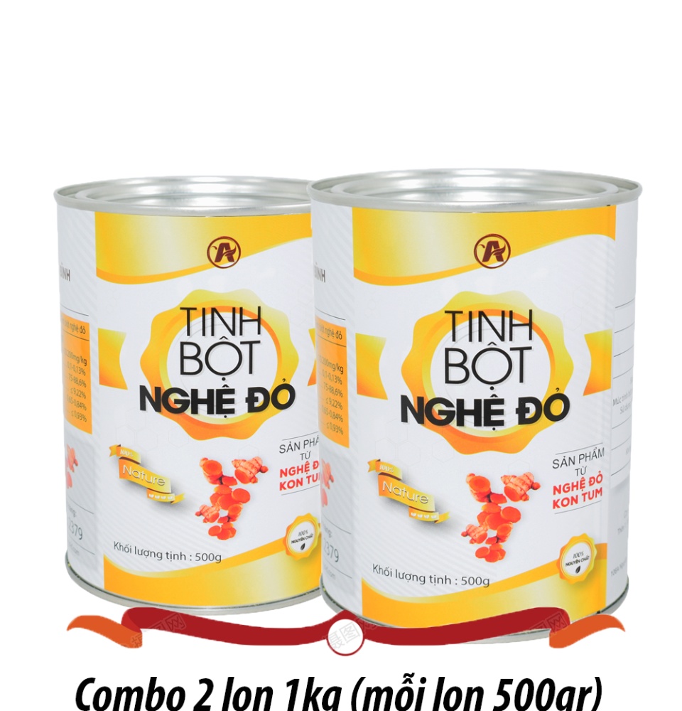 [HCM][1kg] Tinh bột nghệ đỏ An Bình (2 lon mỗi lon 500gr)+ {TẶNG KÈM chai mật ong tinh khiết Nano 100ml}