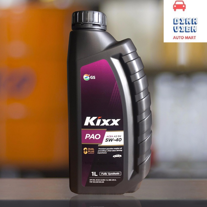 [ CAO CẤP] Dầu Nhớt dành cho xe máy xăng Kixx PAO A3/B4 5W40 1 Lít API SN - Tổng Hợp Hoàn Toàn Dual Plus