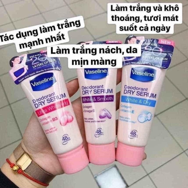 ??vaseline dryserum trắng nách??