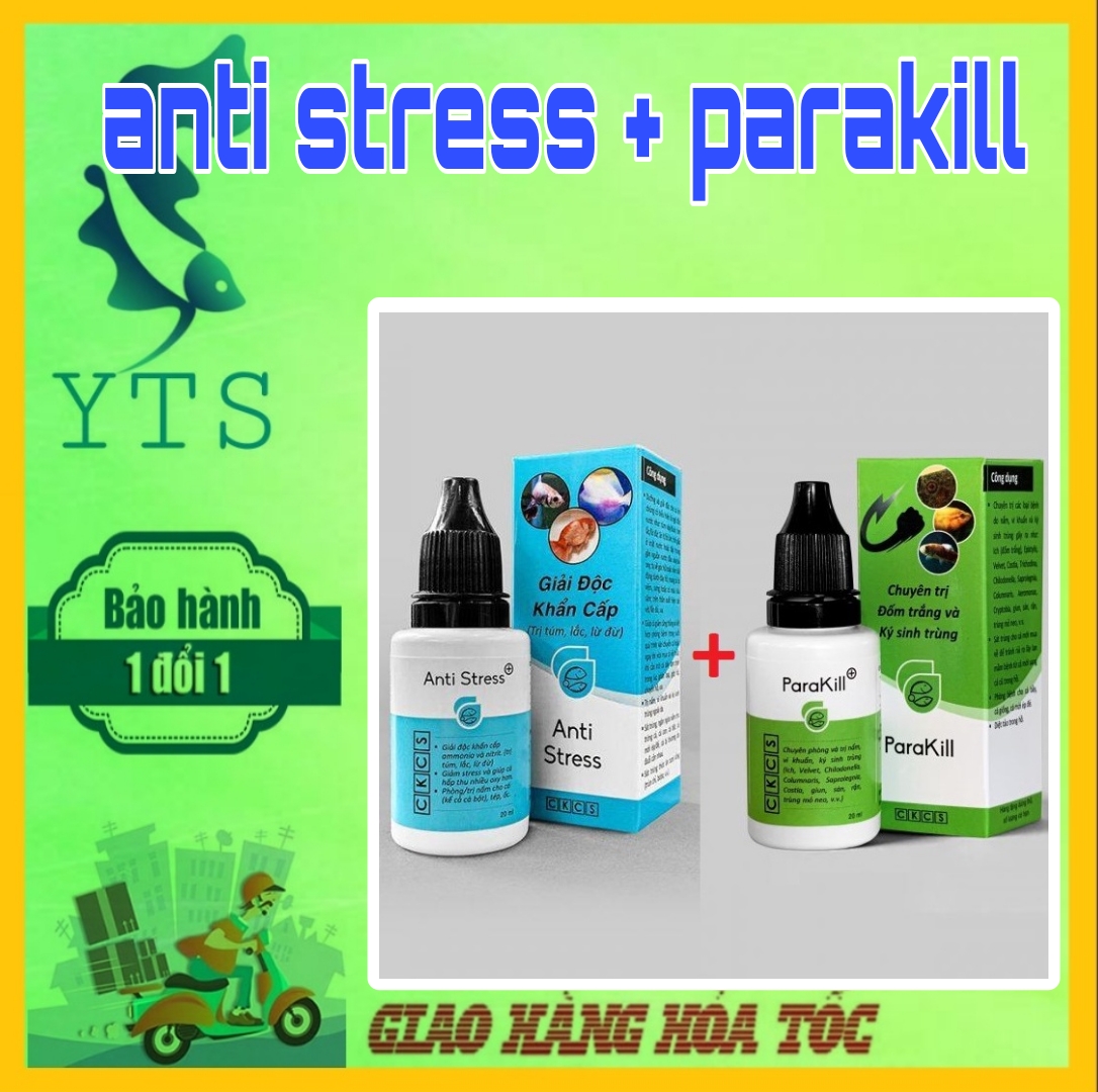 Combo 1 anti stress và 1 parakill thần dược cá cảnh