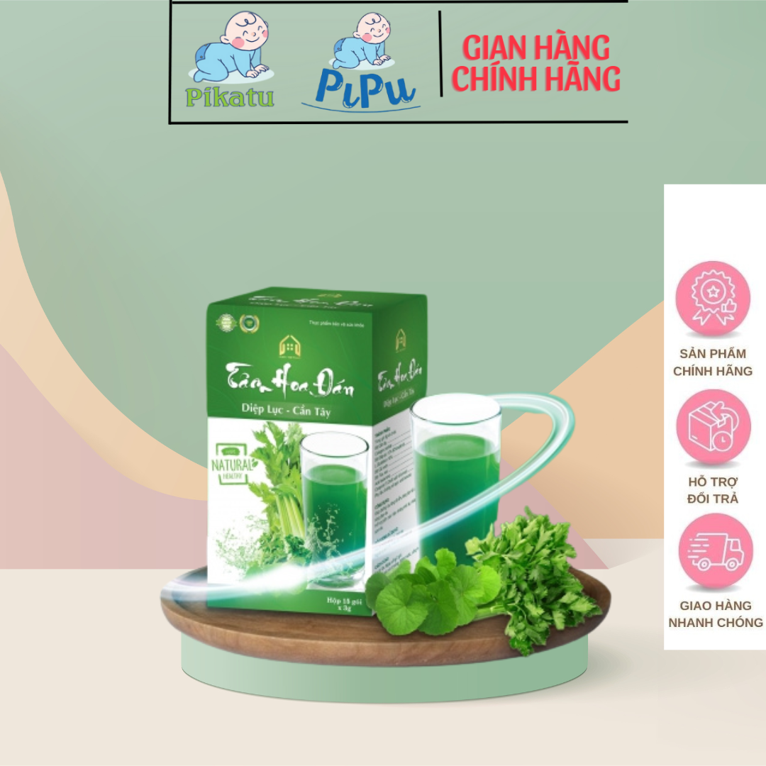 Tâm hoa đán ️+ nước uống đẹp da, thanh lọc giảm mụn tâm hoa đán diệp lục - cần tây - collagen