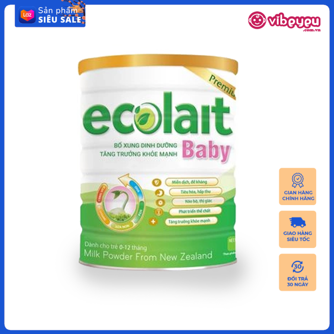Sữa bột ecolait baby - nội địa việt nam chính hãng - hộp 900g