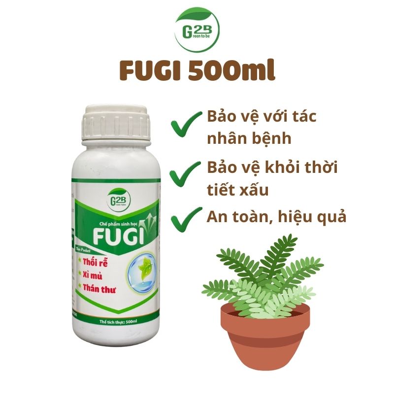 Chế phẩm trừ bệnh sinh học G2B Phòng trừ bệnh thối rễ, xi mủ, thán thư, nấm thân - Chế phẩm trừ bệnh G2B Fugi 500ml