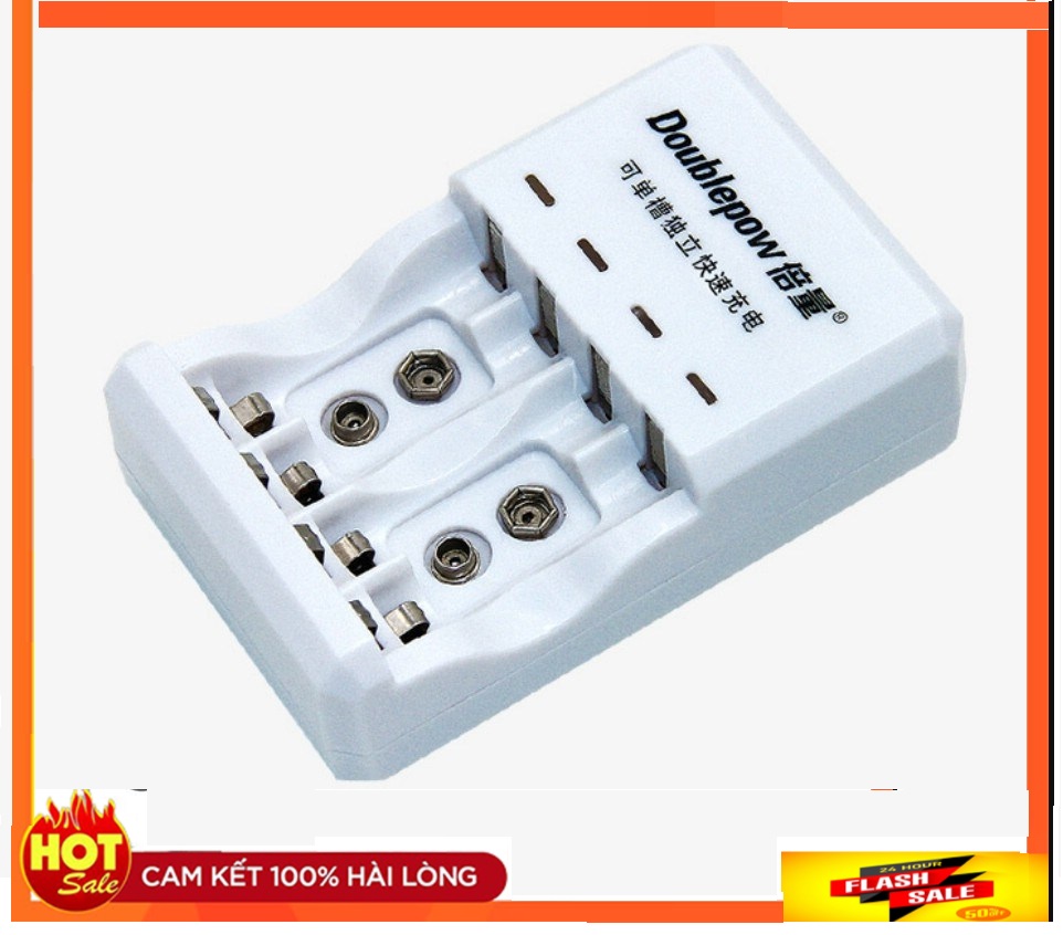 Bộ Sạc Pin đa năng Doublepow DP-D03 (sạc pin 9V, pin tiểu AA, pin đũa AAA )