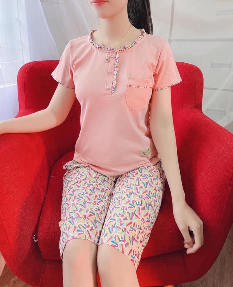 Đồ bộ mặc nhà lửng thun phối kate - đồ ngủ