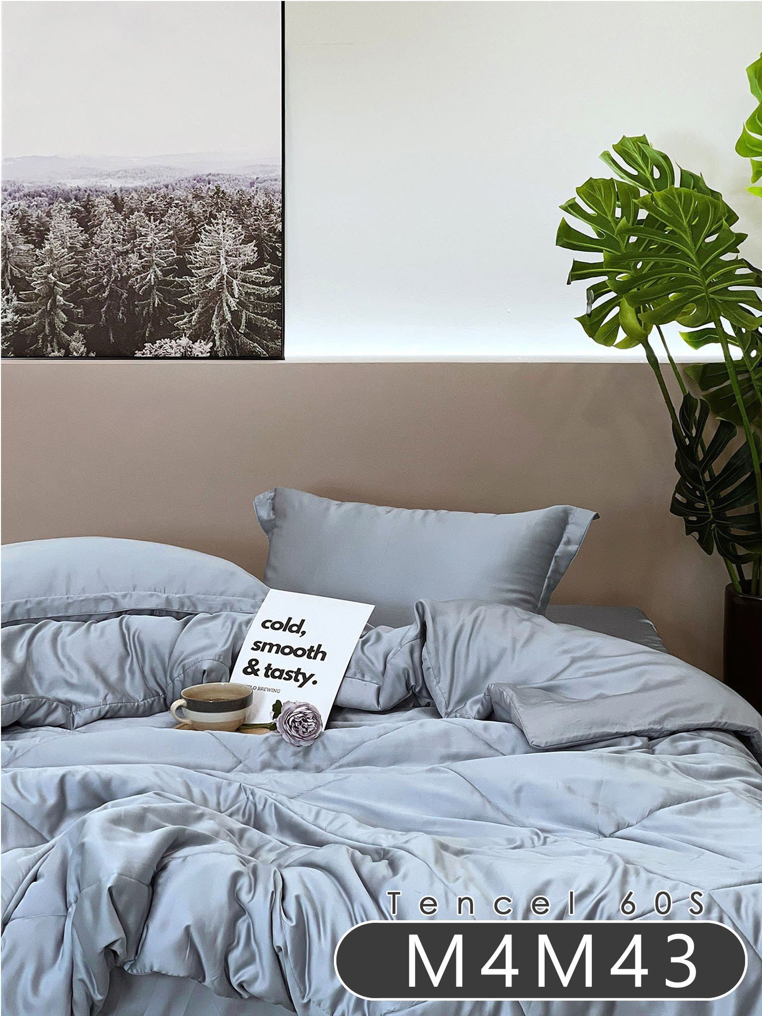 Bộ ga giường lụa Tencel 5 món cao cấp Mướt Premium, set ga giường có chăn chần size theo yêu cầu Drap 1m6x2m, 1m8x2m