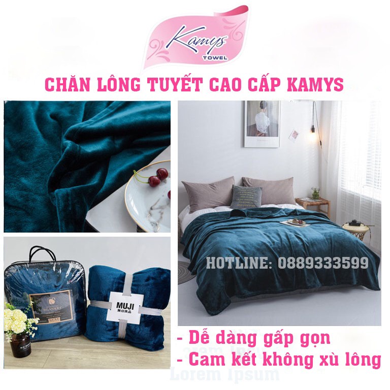 Chăn lông tuyết muji siêu mềm mịn xuất nhật đủ màu kích thước 2m x 2m3
