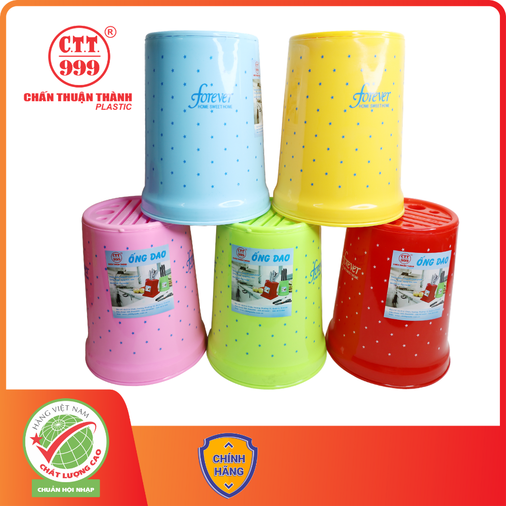 Ống cắm dao tròn Chấn Thuận Thành đa năng, nhiều khe, cắm được nhiều loại dao, kéo (ODT20) giao màu ngẫu nhiên
