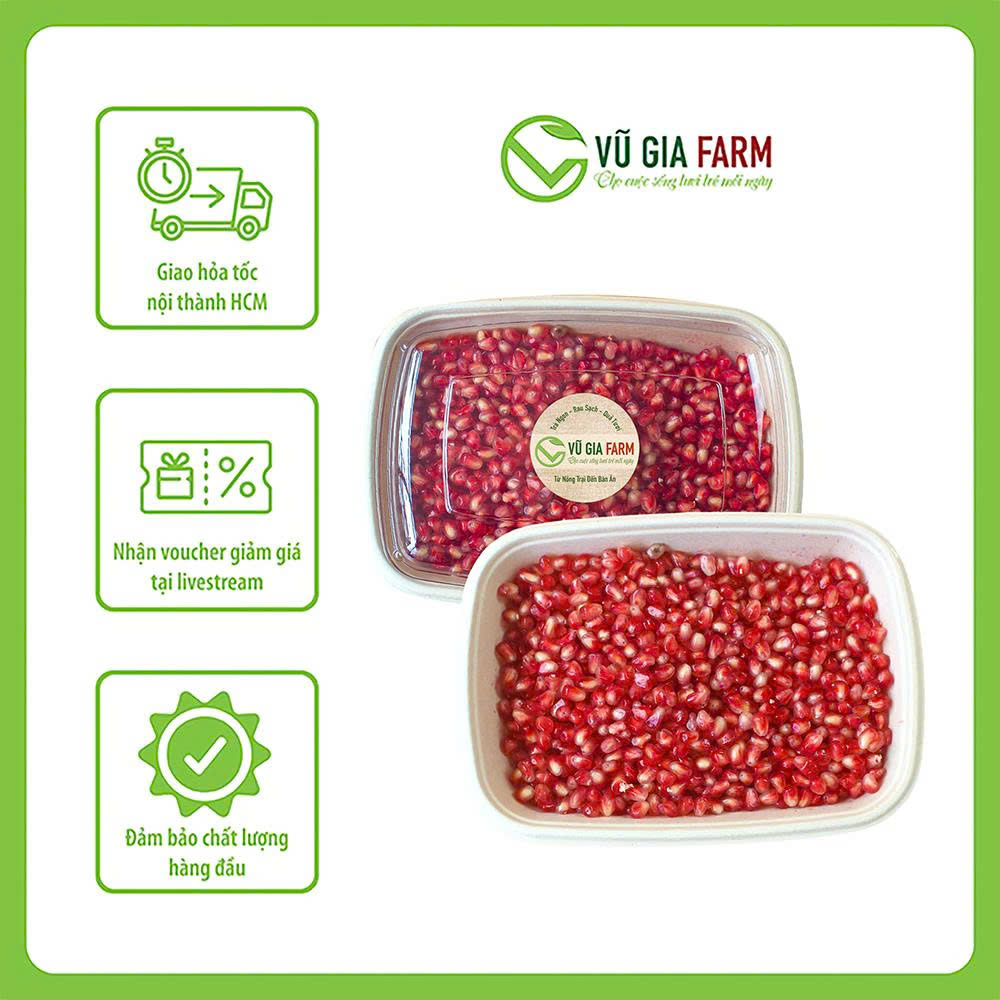 HỘP TRÁI CÂY CẮT SẴN - LỰU TÁCH VỎ