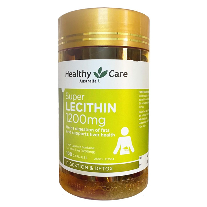 Viên uống Mầm Đậu Nành Super Lecithin 1200mg Healthy Care 100 viên 1200 mg Tốt Cho Sức Khỏe