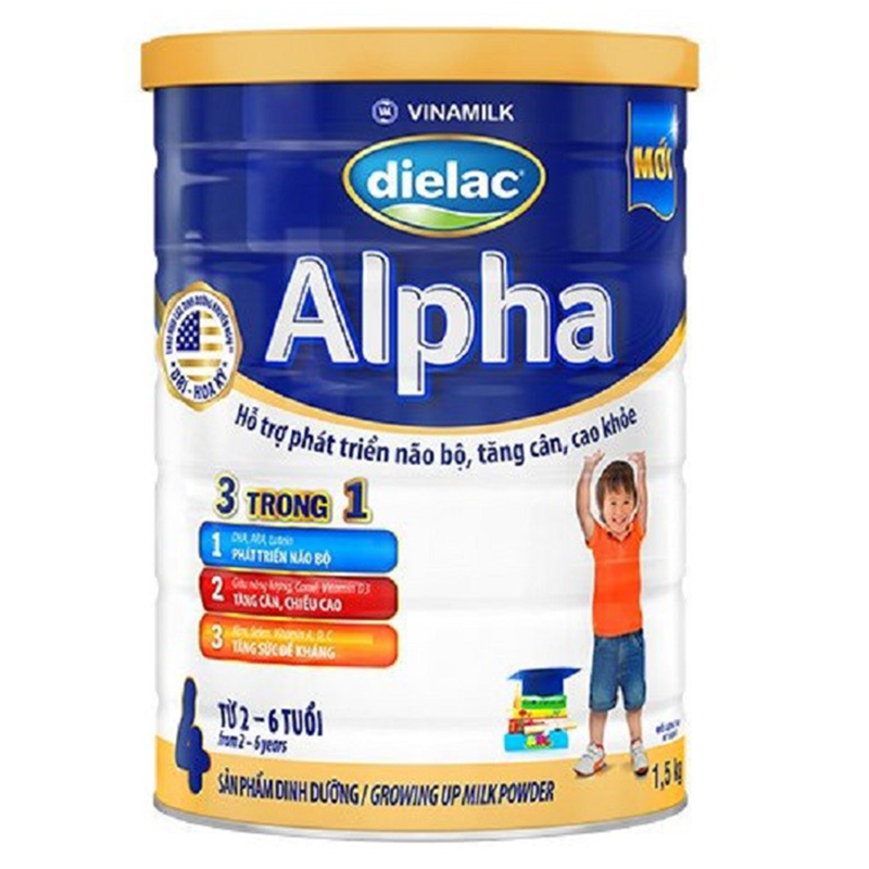 Date T10 24 Sữa bột Dielac Alpha 4 - lon 1,5kg cho trẻ từ 2- 6 tuổi