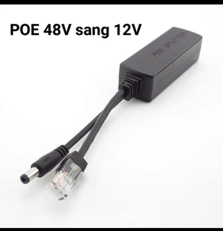 Bộ chuyển đổi Splitter Poe 48v sang 12v cho camera IP không Poe Splitter