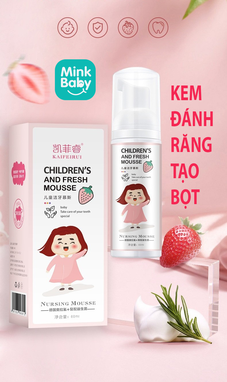 Kem đánh răng bọt mink baby cho bé 1 tuổi trở lên