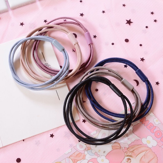 Set Dây Chun Cột Tóc Loại Liền 3 Sợi Chun