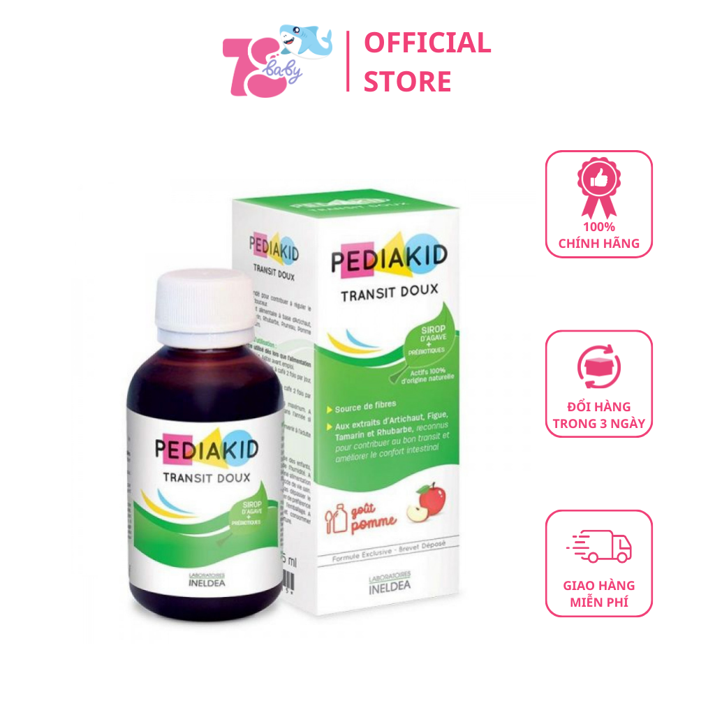 Siro pediakid táo bón xanh lá pháp - peadiakid transit doux 125ml