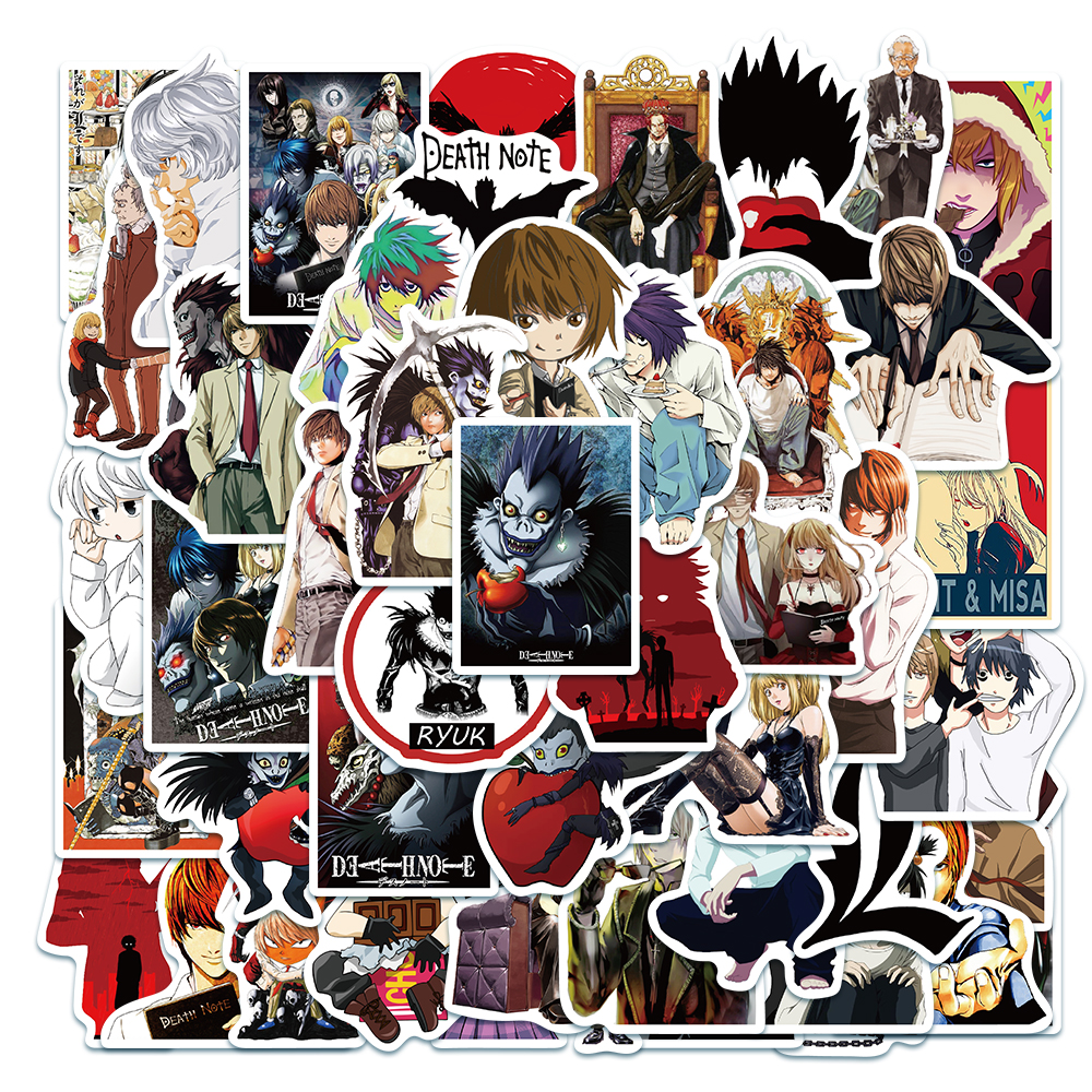 50Pcs Cartoon Death Note Waterproof Sticker Skateboarding Snowboard Retro Vinyl Sticker Graffiti Notebook Sticker