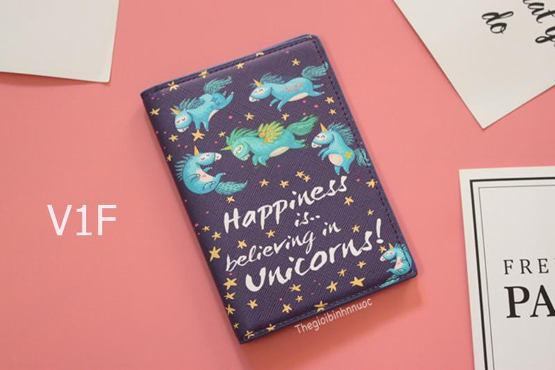 Ví đựng hộ chiếu passport cover ngựa 1 sừng v1