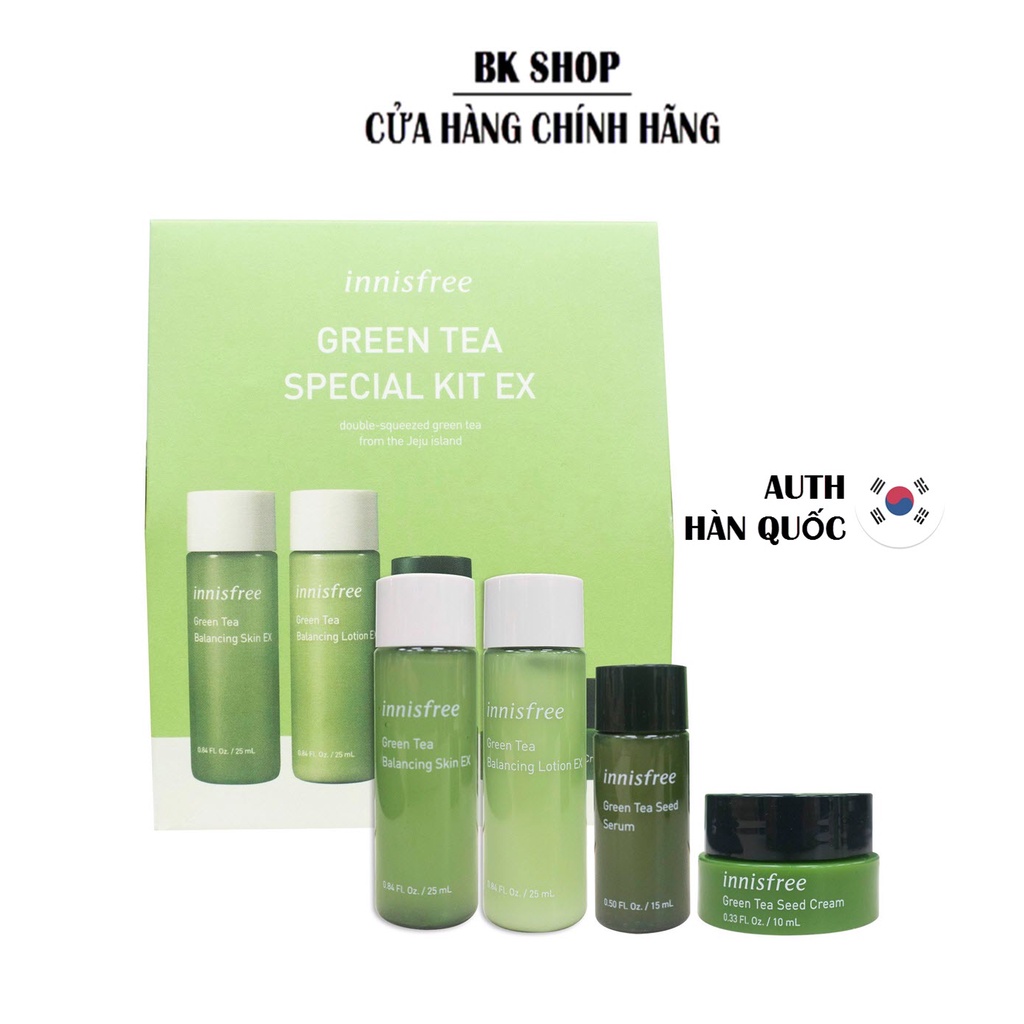 Bộ Kit Dưỡng Da Mụn Cấp Ẩm Innisfree Green Tea