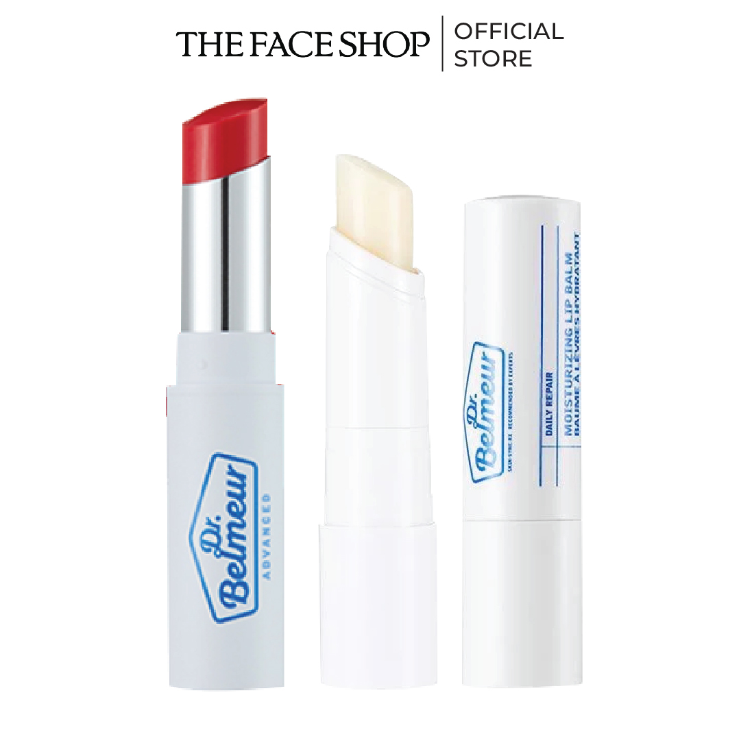 Combo son dưỡng môi có màu thefaceshop 5.5g+son dưỡng môi thefaceshop 4g