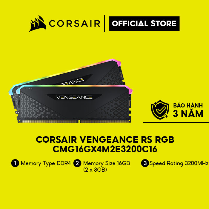 Ram pc corsair vengeance rs rgb cmg16gx4m2e3200c16 16gb ddr4 3200mhz