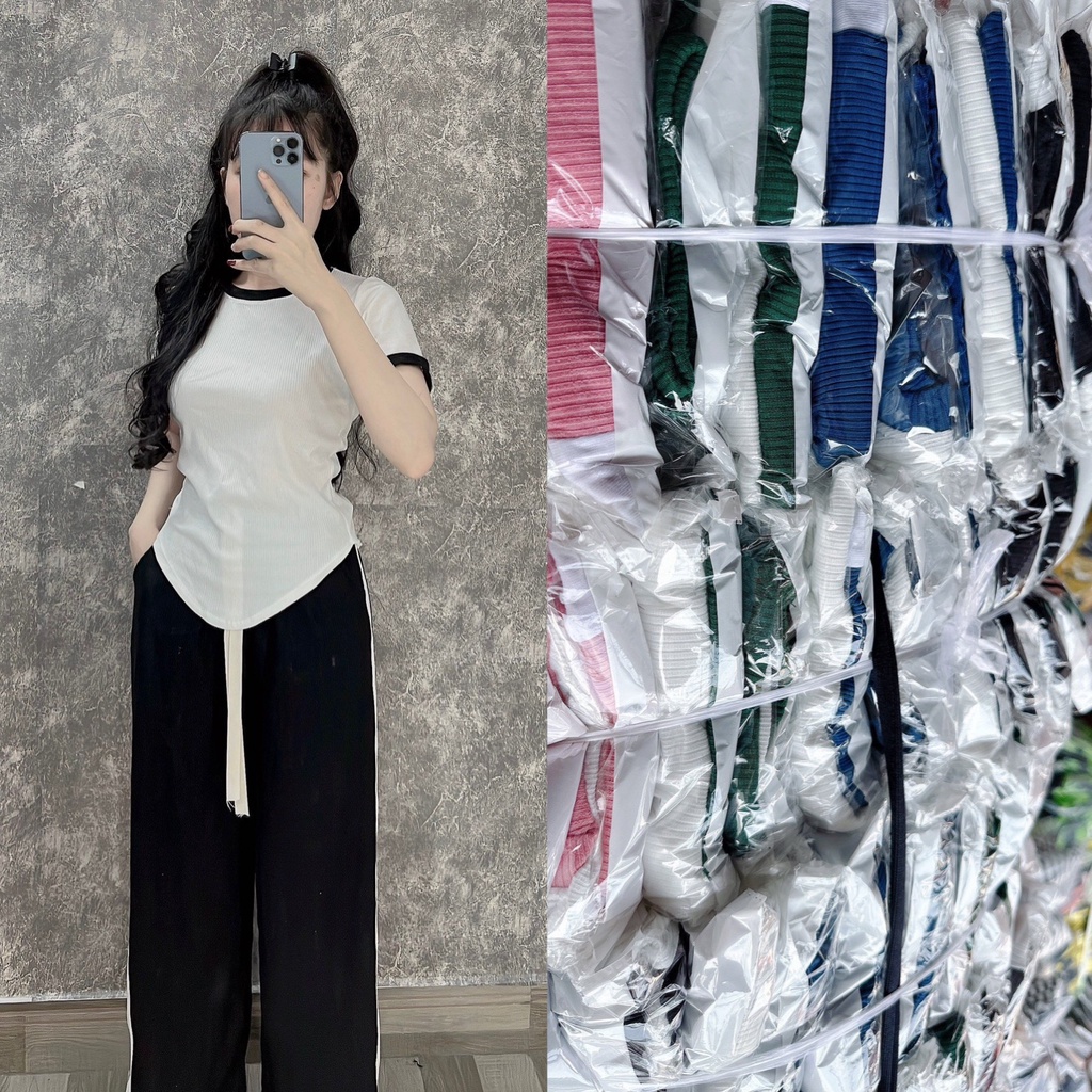 Set đồ bộ nữ quần dài tay ngắn thể thao
