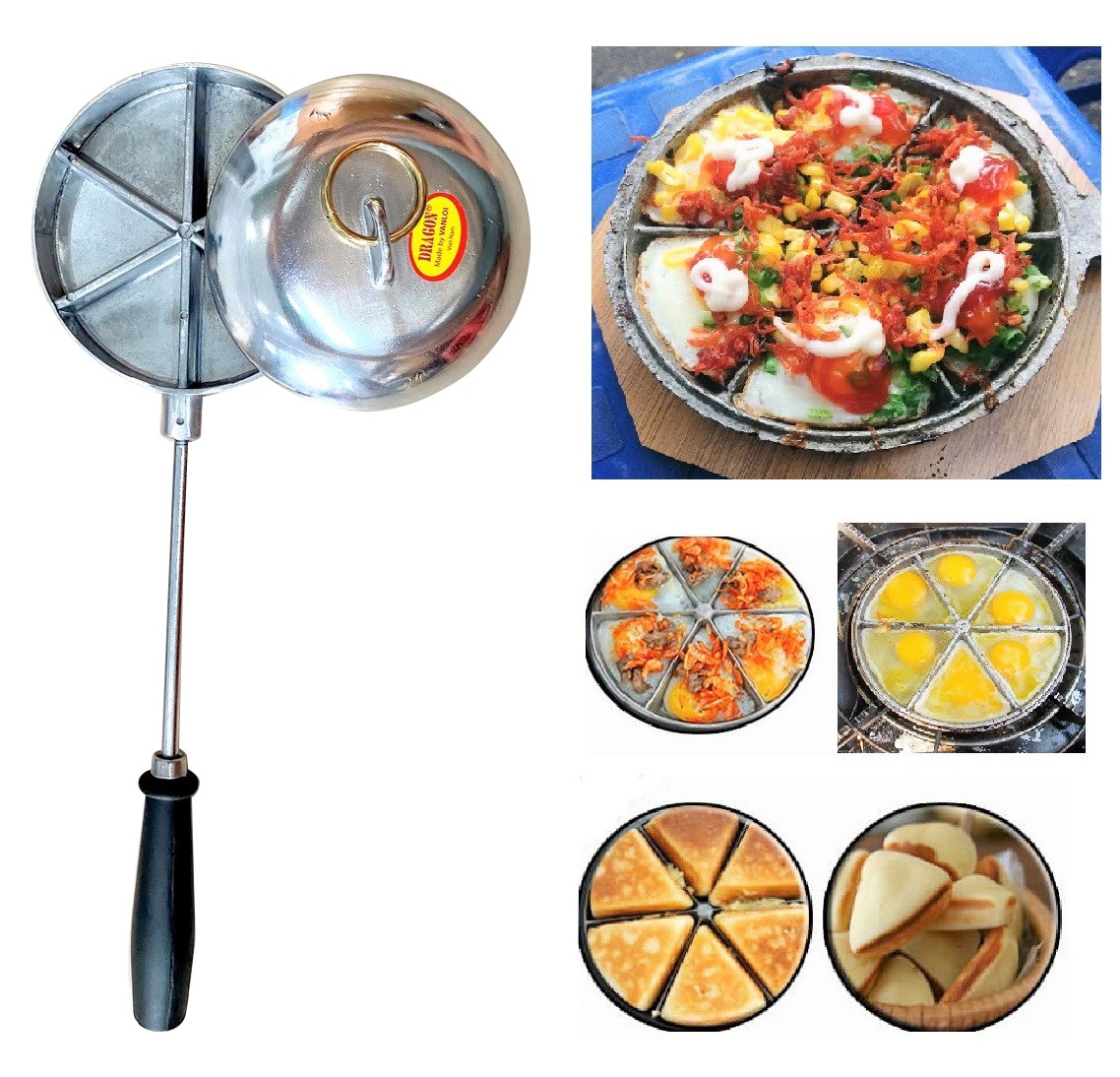 Khuôn Làm Bánh Trái Sáng Trứng Cút Nướng Nắp Có Khoen Cầm Chống Nóng Dragon