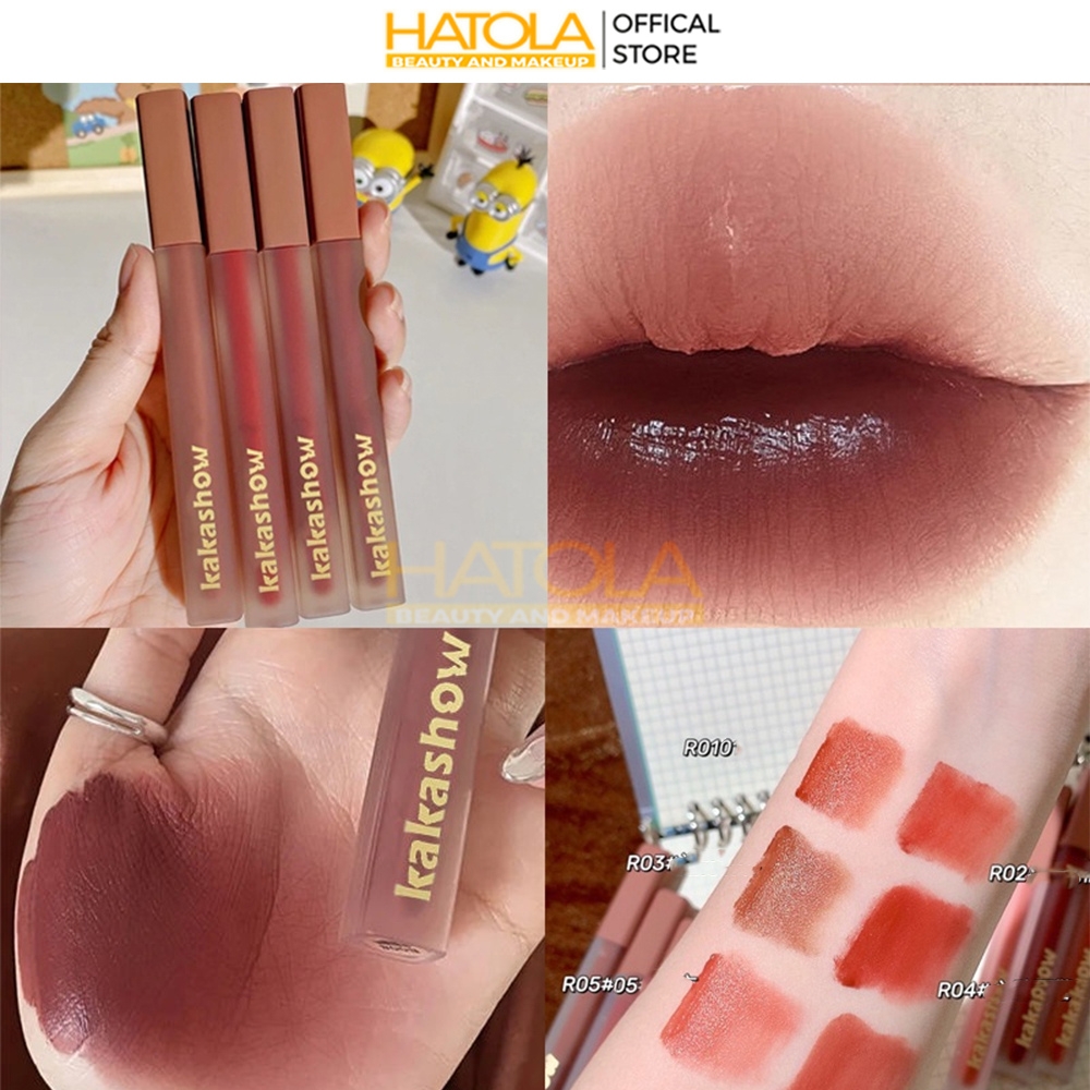 Son Kakashow Light Satin Powder Mist Silky Lip Glaze lâu trôi mềm mịn môi Hatola