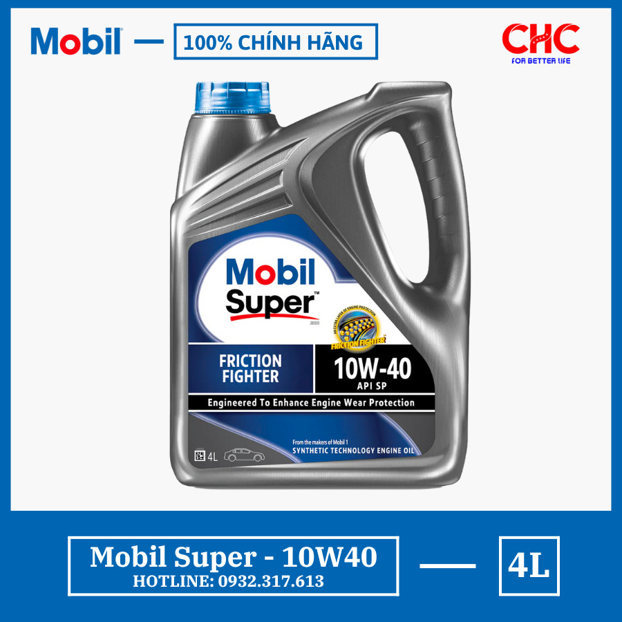 Dầu nhớt xe hơi Mobil Super Friction Fighter10W40 bình 4L
