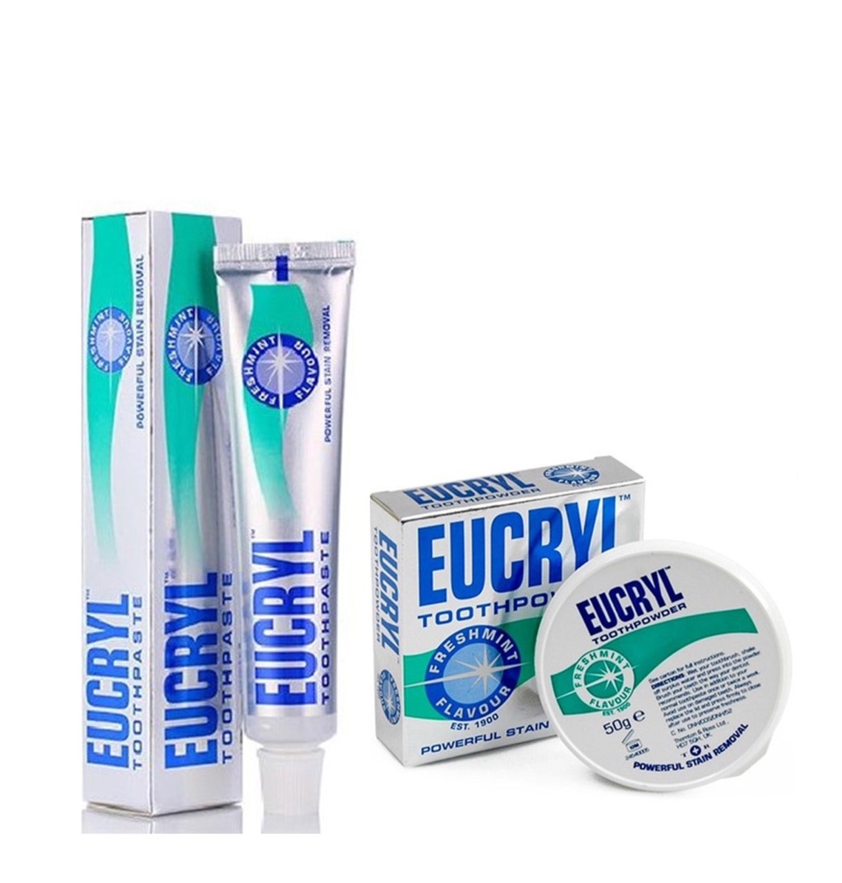 Kem đánh răng làm trắng răng hương bạc hà eucryl tooth paste freshmint 50g