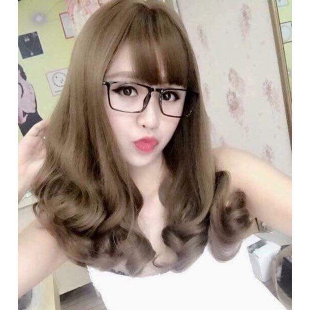 Tóc giả nữ cả đầu ❤FREESHIP❤ -Tóc giả nguyên đầu xoăn 40cm