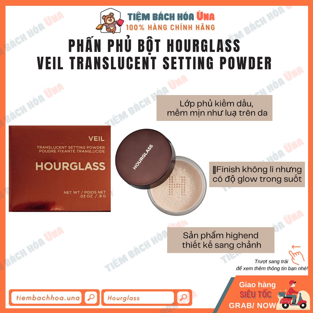Phấn phủ bột kiềm dầu Hourglass Veil Translucent Setting Powder minisize dùng thử tiembachhoauna