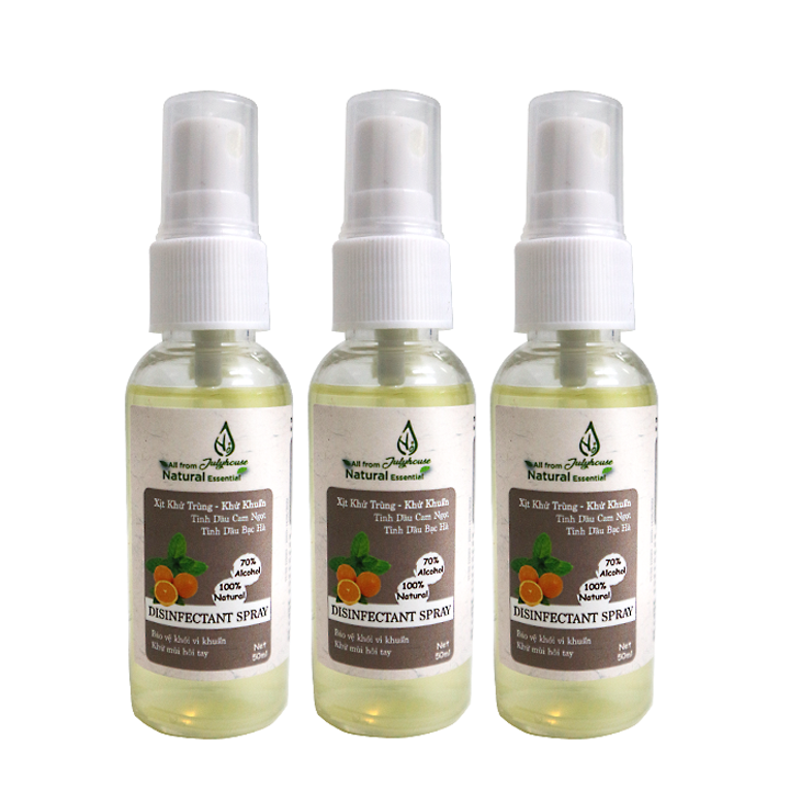 COMBO 03 CHAI XỊT RỬA TAY KHÔ DIỆT KHUẨN LÊN DA XỊT LÊN K.HẨU TRANG VÀ KHÔNG KHÍ - KHỬ KHUẨN CHO MẸ VÀ BÉ - JULYHOUSE - CHIẾT XUẤT TỪ NHA ĐAM TINH DẦU CAM VÀ TINH DẦU BẠC HÀ - DUNG TÍCH 50ML