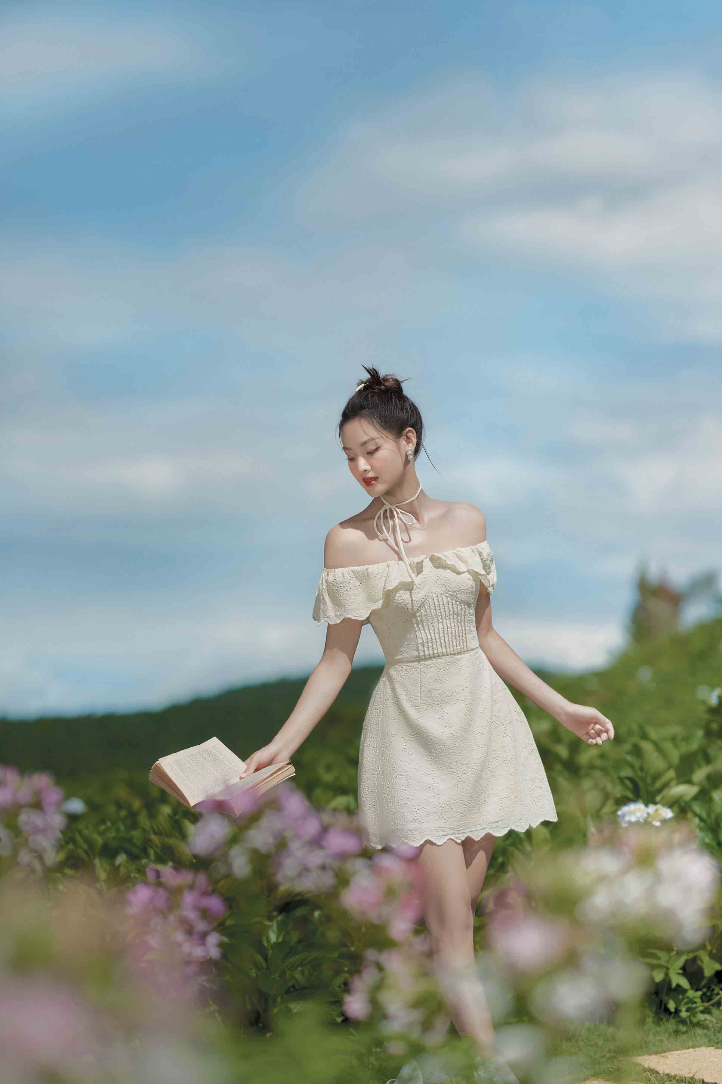 Céleste - váy trễ vai lily dress