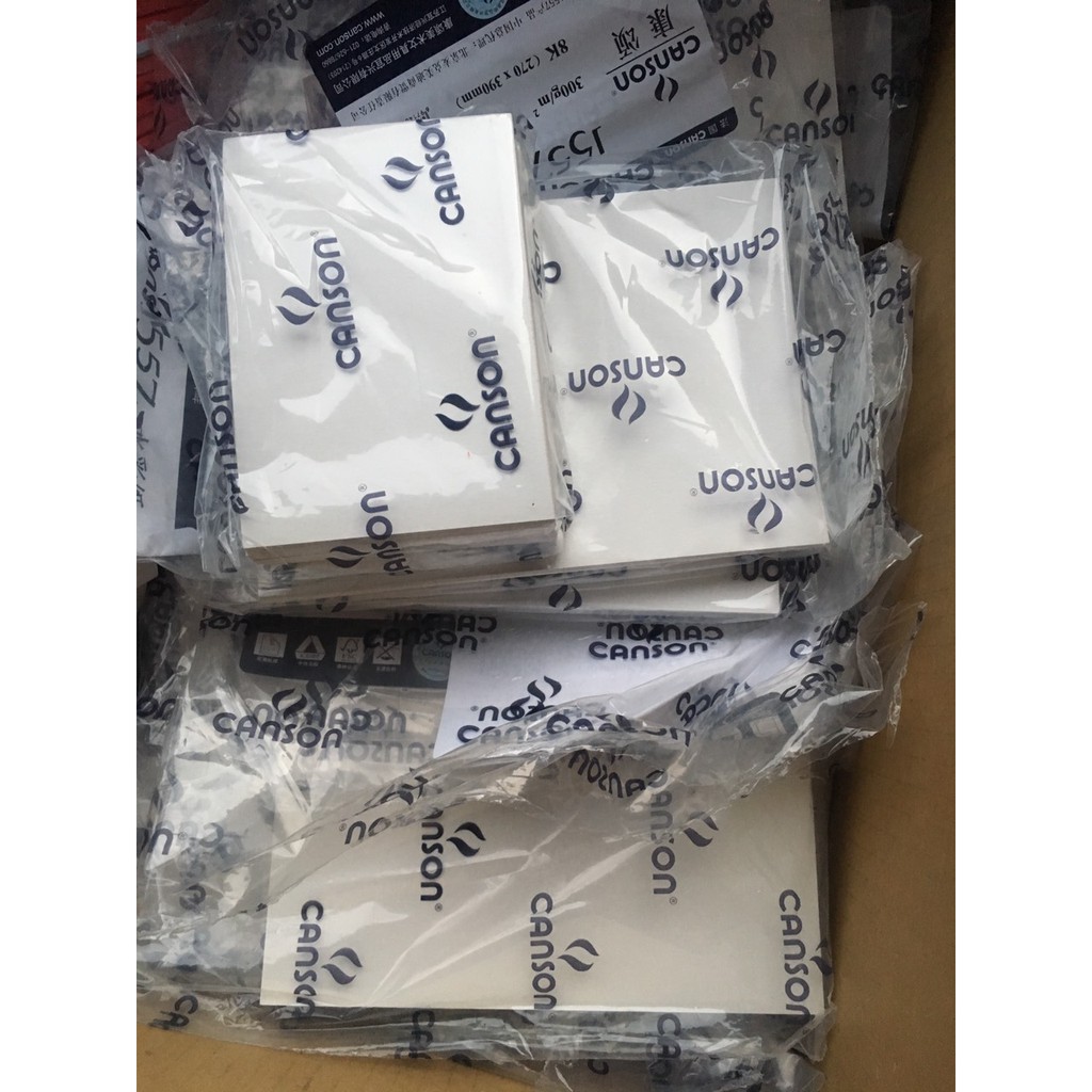 [Ảnh thật] [Có sẵn] Giấy vẽ Canson 1557 A6/A5/A4 300gsm 10 tờ vẽ màu nước,marker vẽ chì