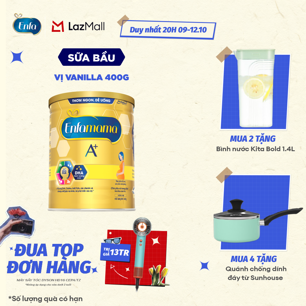 [CHỈ 20H 9-12/10 MUA LÀ CÓ QUÀ]  Sữa bầu Enfamama A+ hương Vani 400g