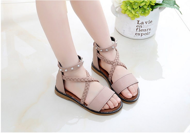 Xăng đan học sinh nữ  sandal Hàn Quốc Sandal quai chéo cho bé gái dép quai hậu, dép học sinh -giày  xăng đan đế bằng   - DB292