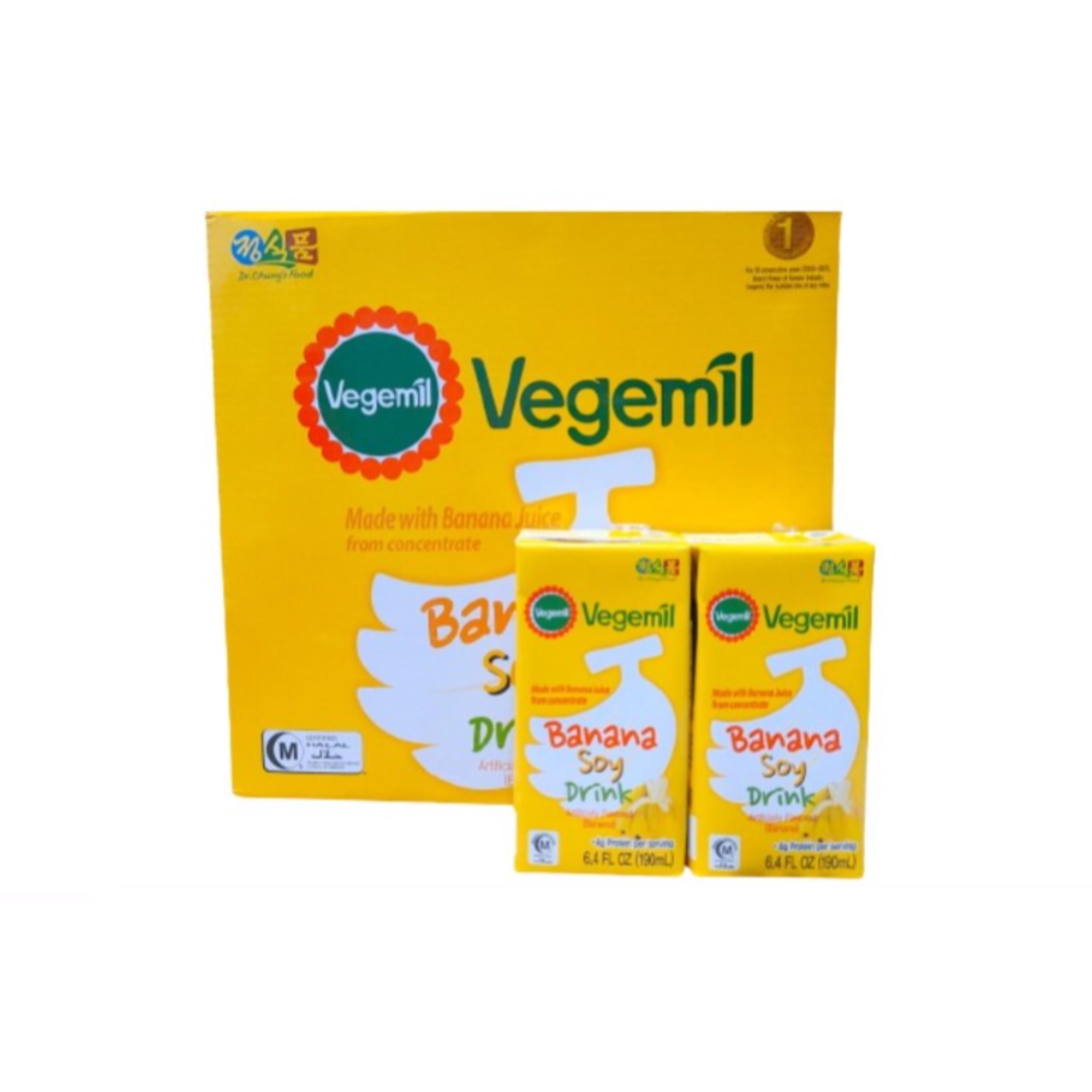 Sữa đậu nành vegemil hương chuối 190ml - nhập khẩu hàn quốc