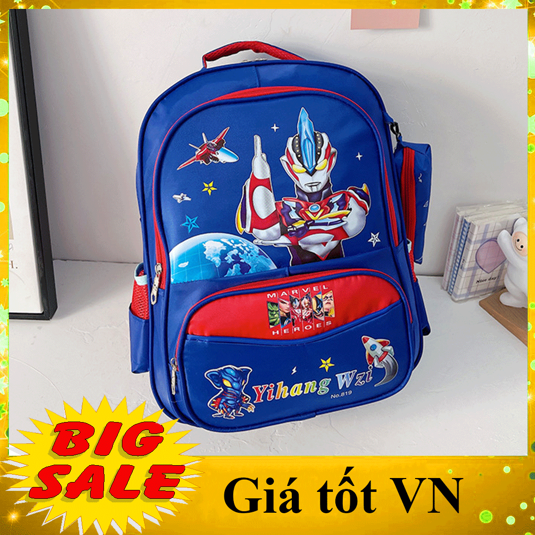 [CAM KẾT CHẤT LƯỢNG] Balo cho bé trai- gái đi học từ lớp 3 đến lớp 9, cặp sách chống thấm nước cho học sinh cấp 1, 2 tiểu học hình siêu nhân công chúa