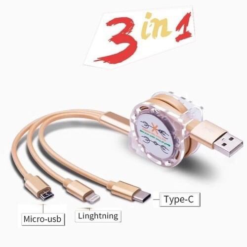 Cáp sạt đa năng 3 đầu dây rút tiện lợi