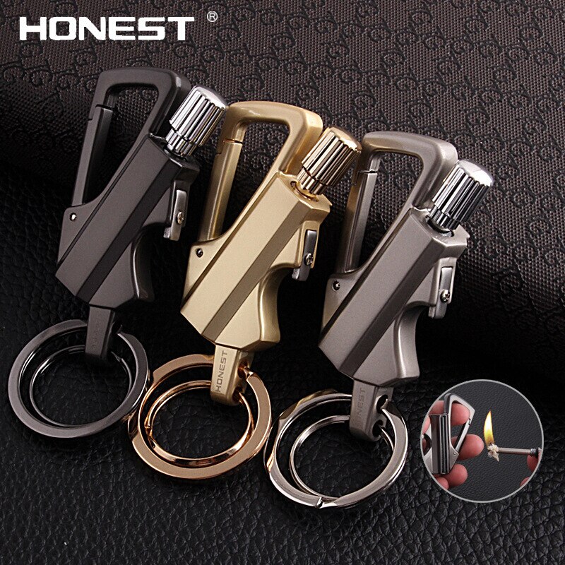 Quẹt lửa diêm xăng Honest BCK2 (tích hợp móc khóa, khui bia) Tặng Đá Bấc – Diêm xăng vĩnh cửu