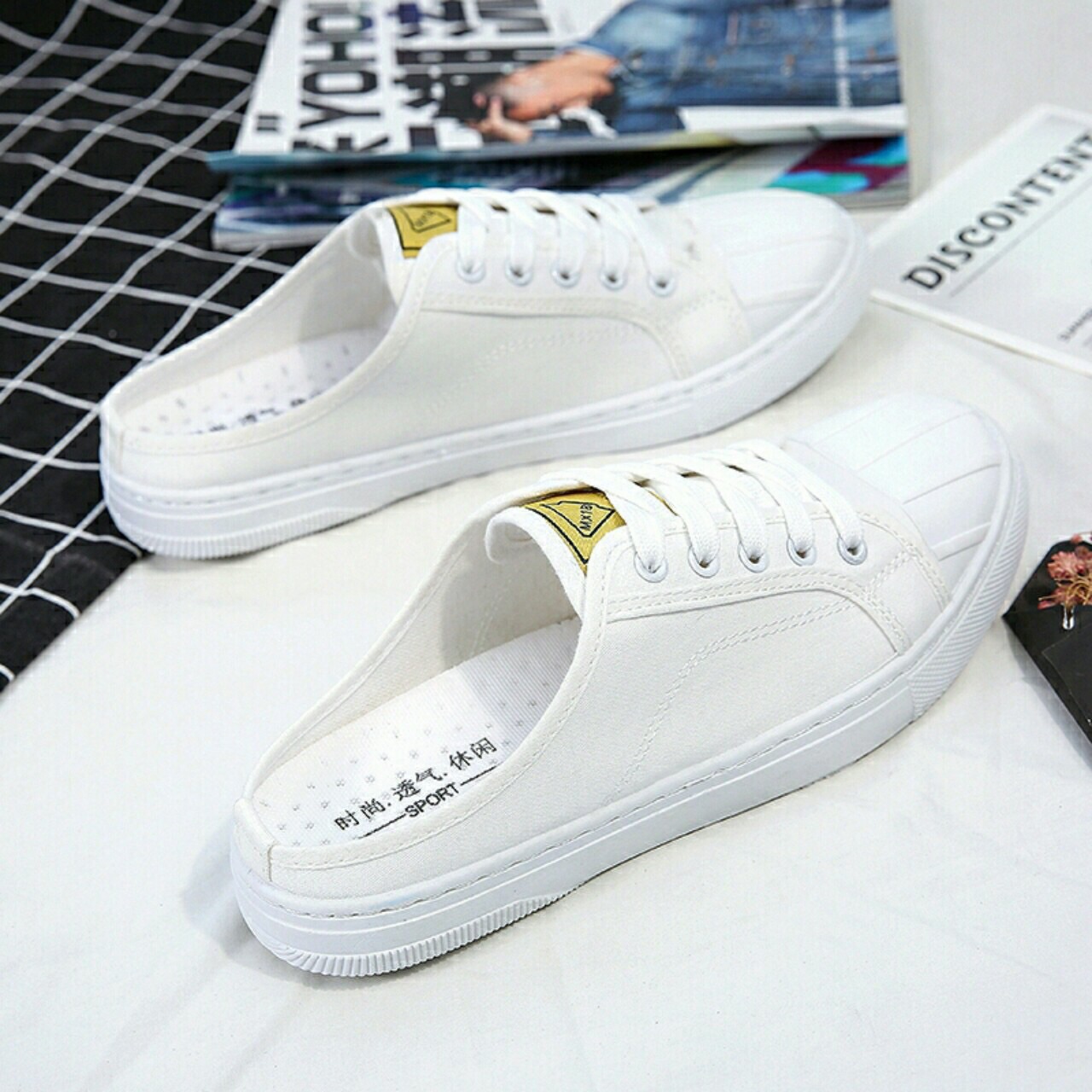 Giầy sục nam dây buộc phong cách