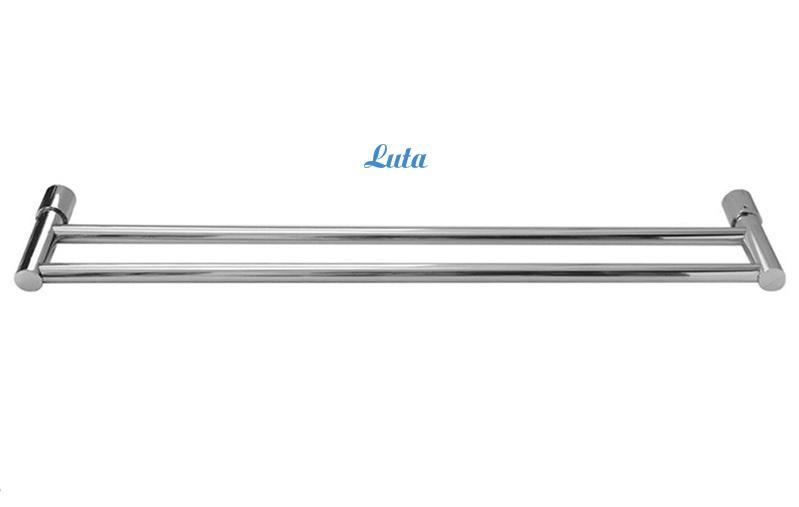 Thanh máng khăn đôi Inox 304 không gỉ sét Luta TP-6008 kiên cố, bóng loáng, sang trọng