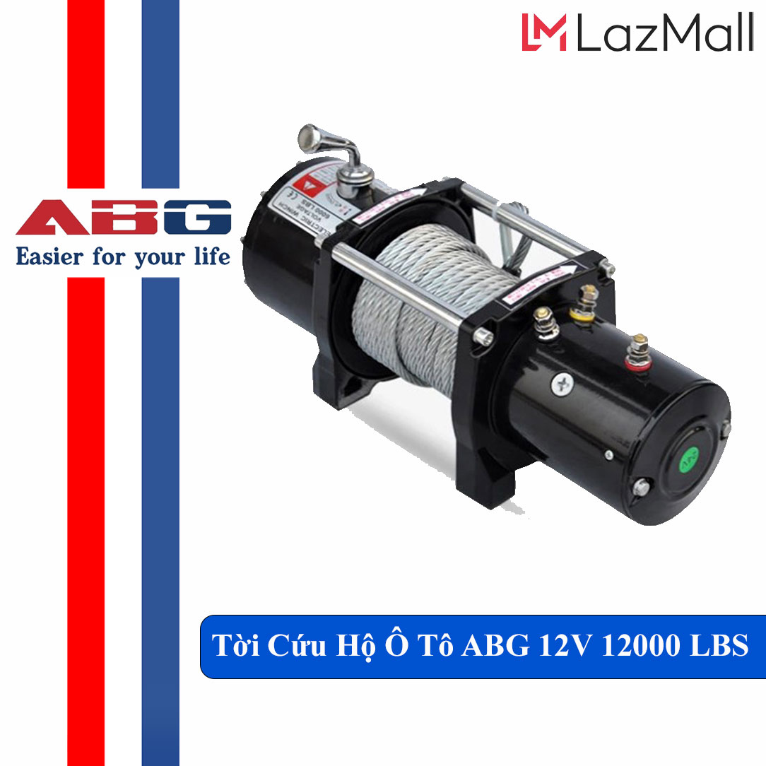 Tời cứu hộ ô tô abg 12v 12000 lbs- tời ắc quy sử dụng để cứu hộ ô tô nâng hạn vật nặng chạy điện ắc quy 12v