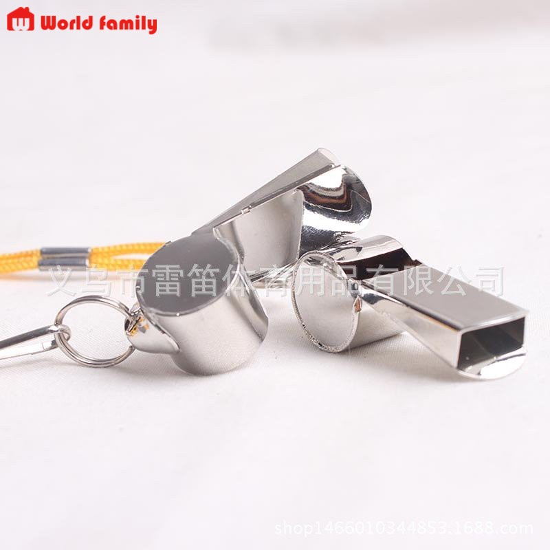 Còi Thổi Báo Động Thép Không Gỉ_Còi Trọng Tài Thể Thao Có Dây Buộc