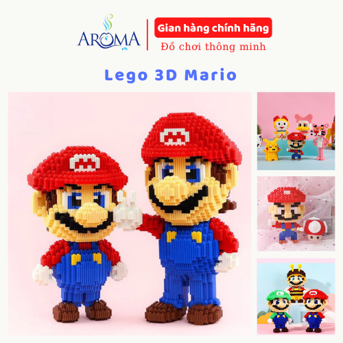 Đồ chơi lắp ráp lego mô hình động vật 3D thu nhỏ dễ thương, Lego 3D nhân vật Mario sáng tạo đồ Decor, quà tặng