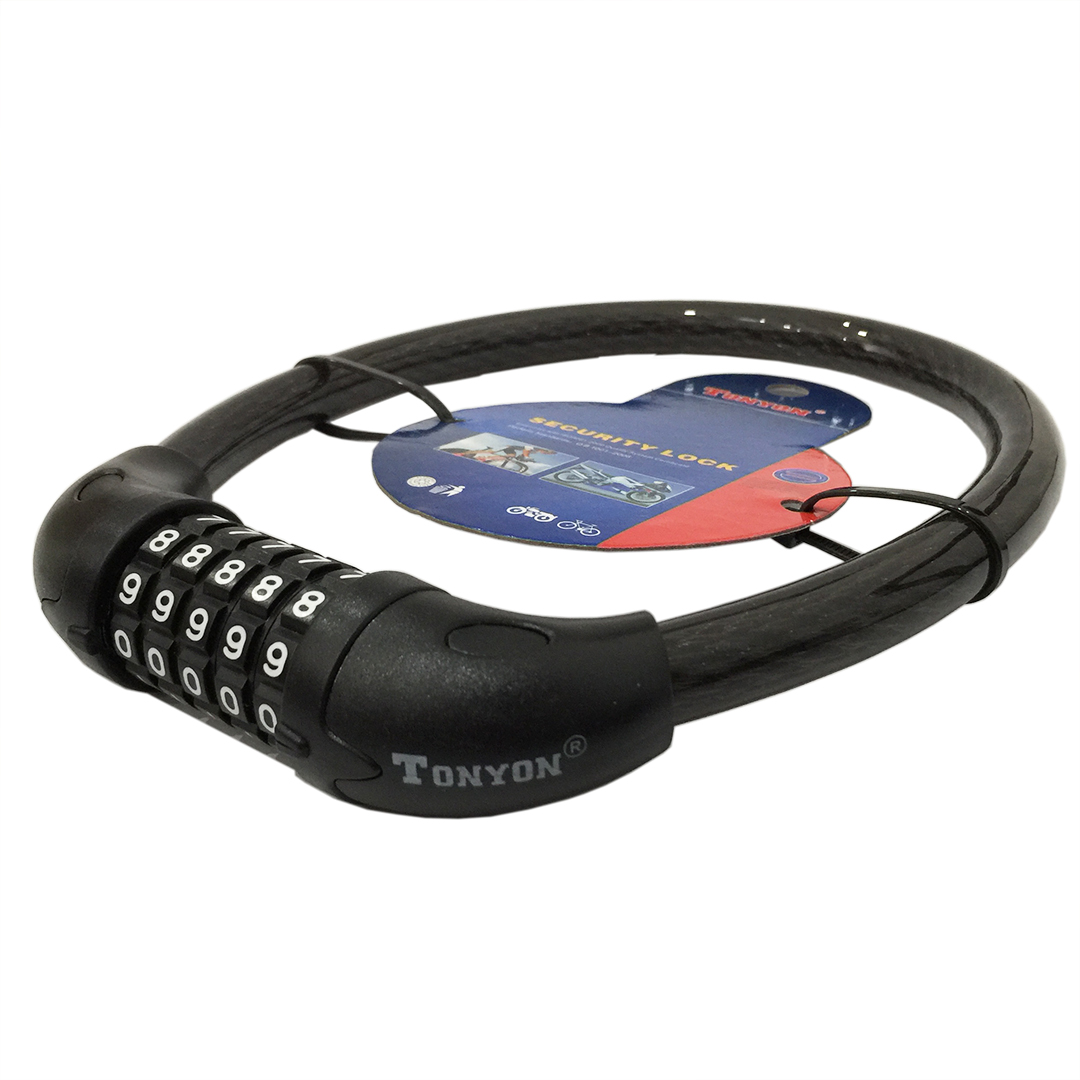 [HCM] Khóa xe đạp 5 số Tonyon TY 4512 dây cáp dài 0.5m x 15mm - TIEVN