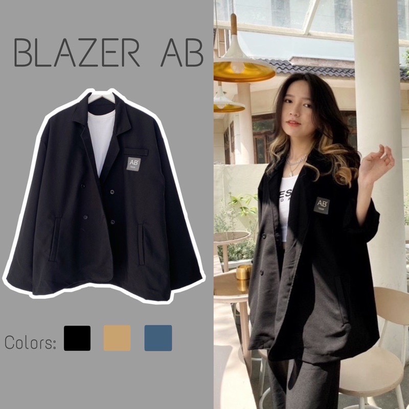 Áo Blazer AB Form Rộng Oversize Nam/Nữ (Ảnh Thật/Có sẵn)
